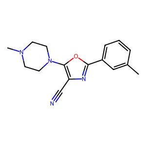 2-(3-Methylphenyl)-5-(4-methylpiperazin-1-yl)-1,3-oxazole-4-carbonitrile structure