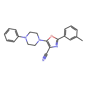 2-(3-Methylphenyl)-5-(4-phenylpiperazin-1-yl)-1,3-oxazole-4-carbonitrile structure