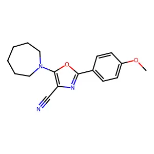 5-(Azepan-1-yl)-2-(4-methoxyphenyl)-1,3-oxazole-4-carbonitrile structure