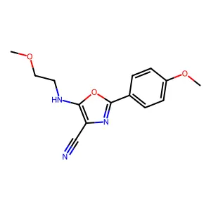 5-(2-Methoxyethylamino)-2-(4-methoxyphenyl)-1,3-oxazole-4-carbonitrile structure