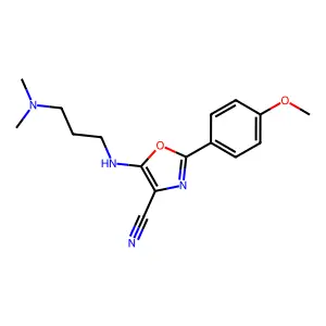 5-[3-(Dimethylamino)propylamino]-2-(4-methoxyphenyl)-1,3-oxazole-4-carbonitrile structure