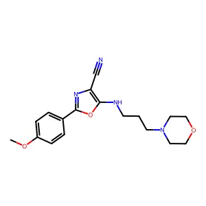 2-(4-Methoxyphenyl)-5-(3-morpholin-4-ylpropylamino)-1,3-oxazole-4-carbonitrile structure