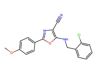5-[(2-Chlorophenyl)methylamino]-2-(4-methoxyphenyl)-4-oxazolecarbonitrile structure