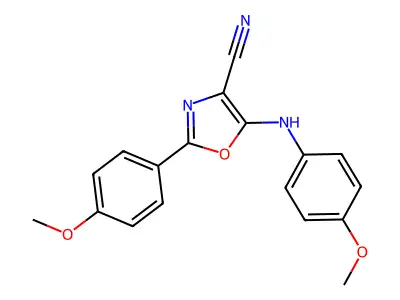 5-(4-Methoxyanilino)-2-(4-methoxyphenyl)-1,3-oxazole-4-carbonitrile structure
