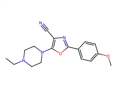 5-(4-Ethylpiperazin-1-yl)-2-(4-methoxyphenyl)-1,3-oxazole-4-carbonitrile structure