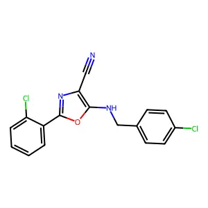 5-[(4-Chlorobenzyl)amino]-2-(2-chlorophenyl)-1,3-oxazole-4-carbonitrile structure