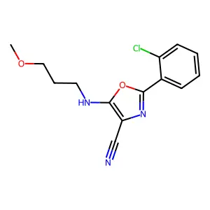 2-(2-Chlorophenyl)-5-((3-methoxypropyl)amino)oxazole-4-carbonitrile structure