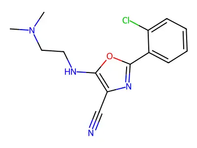2-(2-Chlorophenyl)-5-((2-(dimethylamino)ethyl)amino)oxazole-4-carbonitrile structure