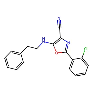 2-(2-Chlorophenyl)-5-[(2-phenylethyl)amino]-1,3-oxazole-4-carbonitrile structure