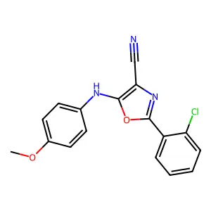 2-(2-Chlorophenyl)-5-((4-methoxyphenyl)amino)oxazole-4-carbonitrile structure