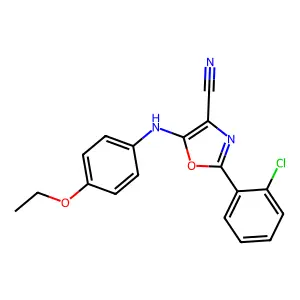 2-(2-Chlorophenyl)-5-[(4-ethoxyphenyl)amino]-1,3-oxazole-4-carbonitrile structure
