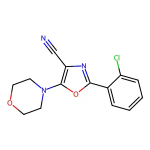 2-(2-Chlorophenyl)-5-morpholin-4-yl-1,3-oxazole-4-carbonitrile structure