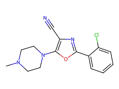 2-(2-Chlorophenyl)-5-(4-methylpiperazin-1-yl)-1,3-oxazole-4-carbonitrile structure