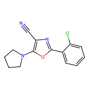2-(2-Chlorophenyl)-5-(pyrrolidin-1-yl)oxazole-4-carbonitrile structure
