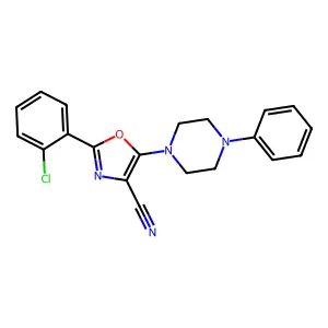 2-(2-Chlorophenyl)-5-(4-phenylpiperazin-1-yl)-1,3-oxazole-4-carbonitrile structure