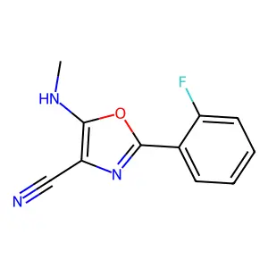 2-(2-Fluorophenyl)-5-(methylamino)-1,3-oxazole-4-carbonitrile structure