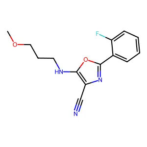 2-(2-Fluorophenyl)-5-(3-methoxypropylamino)-1,3-oxazole-4-carbonitrile structure