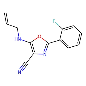2-(2-Fluorophenyl)-5-(prop-2-enylamino)-1,3-oxazole-4-carbonitrile structure