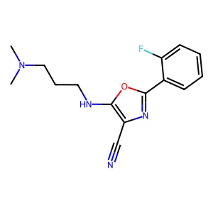5-[3-(Dimethylamino)propylamino]-2-(2-fluorophenyl)-4-oxazolecarbonitrile structure
