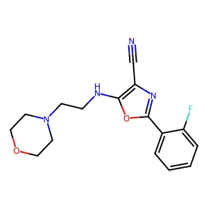 2-(2-Fluorophenyl)-5-{[2-(morpholin-4-yl)ethyl]amino}-1,3-oxazole-4-carbonitrile structure