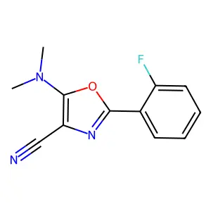 5-(Dimethylamino)-2-(2-fluorophenyl)-1,3-oxazole-4-carbonitrile structure