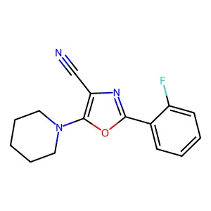 2-(2-Fluorophenyl)-5-piperidin-1-yl-1,3-oxazole-4-carbonitrile structure