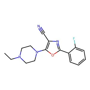 5-(4-Ethylpiperazin-1-yl)-2-(2-fluorophenyl)-1,3-oxazole-4-carbonitrile structure