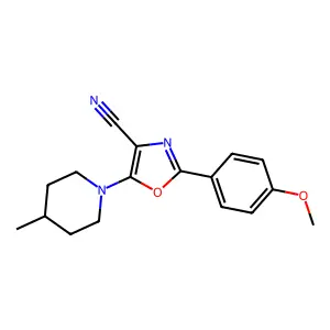 2-(4-Methoxyphenyl)-5-(4-methylpiperidin-1-yl)-1,3-oxazole-4-carbonitrile structure
