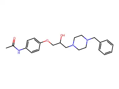 N-{4-[3-(4-benzyl-1-piperazinyl)-2-hydroxypropoxy]phenyl}acetamide structure