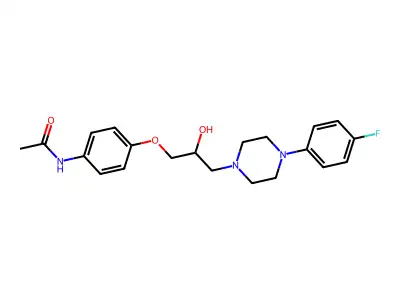 N-(4-{3-[4-(4-fluorophenyl)piperazin-1-yl]-2-hydroxypropoxy}phenyl)acetamide structure