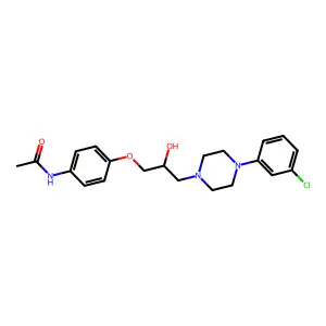 N-(4-{3-[4-(3-chlorophenyl)piperazin-1-yl]-2-hydroxypropoxy}phenyl)acetamide structure