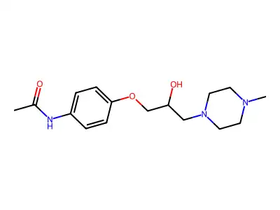 N-{4-[2-hydroxy-3-(4-methylpiperazin-1-yl)propoxy]phenyl}acetamide structure
