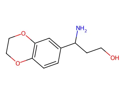 3-Amino-3-(2,3-dihydrobenzo[b][1,4]dioxin-6-yl)propan-1-ol structure