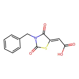 (3-Benzyl-2,4-dioxo-1,3-thiazolidin-5-ylidene)acetic acid structure