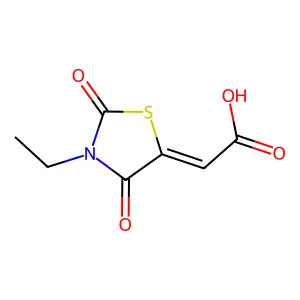 (3-Ethyl-2,4-dioxo-1,3-thiazolidin-5-ylidene)acetic acid structure