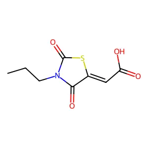 (2,4-Dioxo-3-propyl-1,3-thiazolidin-5-ylidene)acetic acid structure