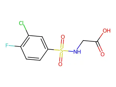 ((3-Chloro-4-fluorophenyl)sulfonyl)glycine structure