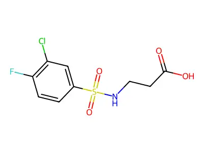 N-[(3-Chloro-4-fluorophenyl)sulfonyl]-beta-alanine structure