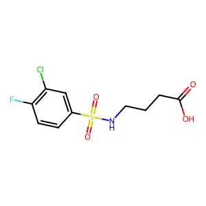4-{[(3-Chloro-4-fluorophenyl)sulfonyl]amino}butanoic acid structure