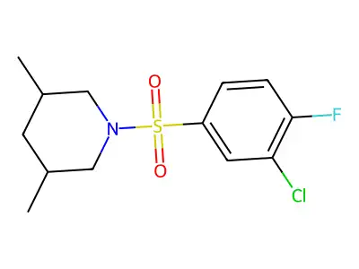 1-(3-Chloro-4-fluorophenyl)sulfonyl-3,5-dimethylpiperidine structure