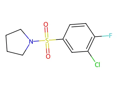 1-(3-Chloro-4-fluorophenyl)sulfonylpyrrolidine structure