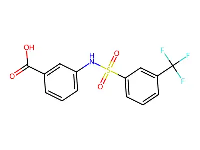 3-((3-(trifluoromethyl)phenyl)sulfonamido)benzoic acid structure