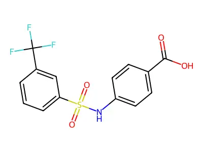4-[[[3-(Trifluoromethyl)phenyl]sulfonyl]amino]benzoic acid structure