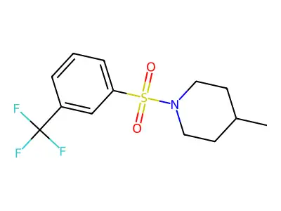 4-Methyl-1-{[3-(trifluoromethyl)phenyl]sulfonyl}piperidine structure