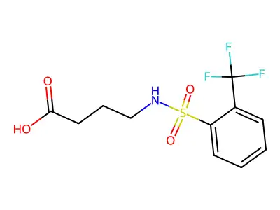 4-[[[2-(Trifluoromethyl)phenyl]sulfonyl]amino]butanoic acid structure