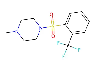 1-Methyl-4-[[2-(trifluoromethyl)phenyl]sulfonyl]piperazine structure