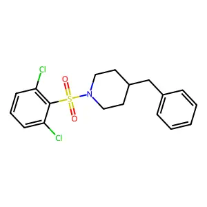 4-Benzyl-1-(2,6-dichlorophenyl)sulfonylpiperidine structure