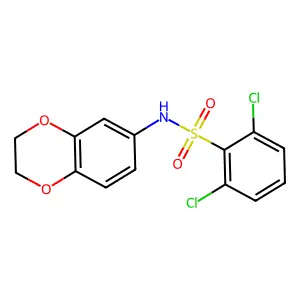 2,6-dichloro-N-(2,3-dihydro-1,4-benzodioxin-6-yl)benzenesulfonamide structure