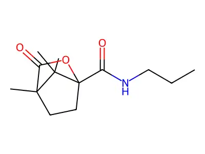 4,7,7-trimethyl-3-oxo-N-propyl-2-oxabicyclo[2.2.1]heptane-1-carboxamide structure