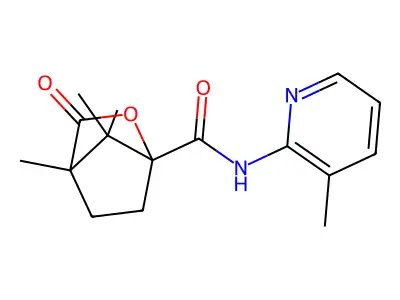 4,7,7-trimethyl-N-(3-methyl-2-pyridinyl)-3-oxo-2-oxabicyclo[2.2.1]heptane-1-carboxamide structure